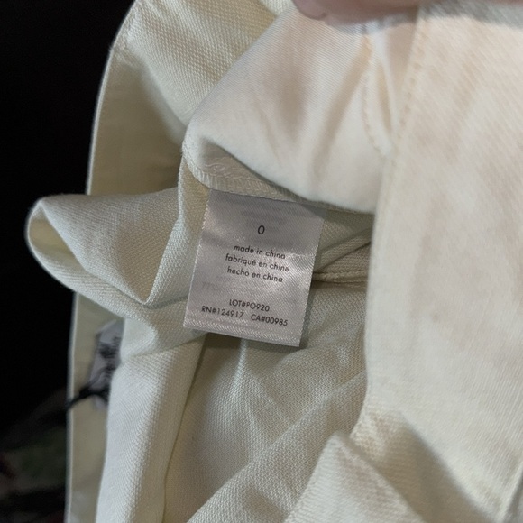 We Wore What Ivory Linen Low Rise Trouser Wide Leg Pants - Picture 7 of 7